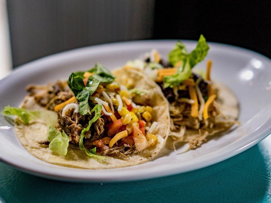 Soft tacos on a plate